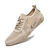 Summer Genuine Leather Men's Casual Sneaker Plus Size Sewing Genuine Leather Mesh Shoes