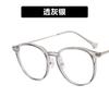 Myopia glasses retro glasses anti-blue light glasses plain flat glasses cold brown can be matched with degree round frame black frame
