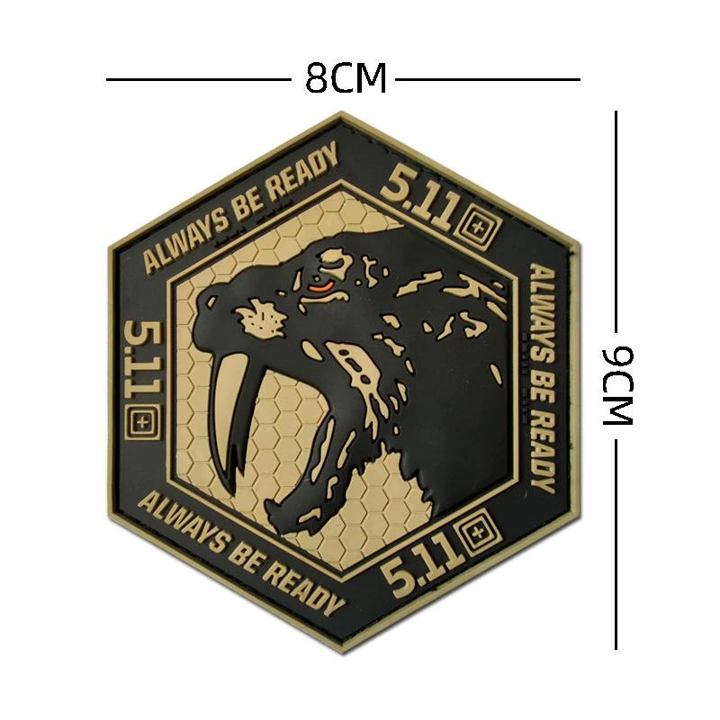 511 Badge Zacht Rubber Klittenband Badge 3D PVC Label Crossfit Logo Pak met Waterdichte Badge Wasbaar