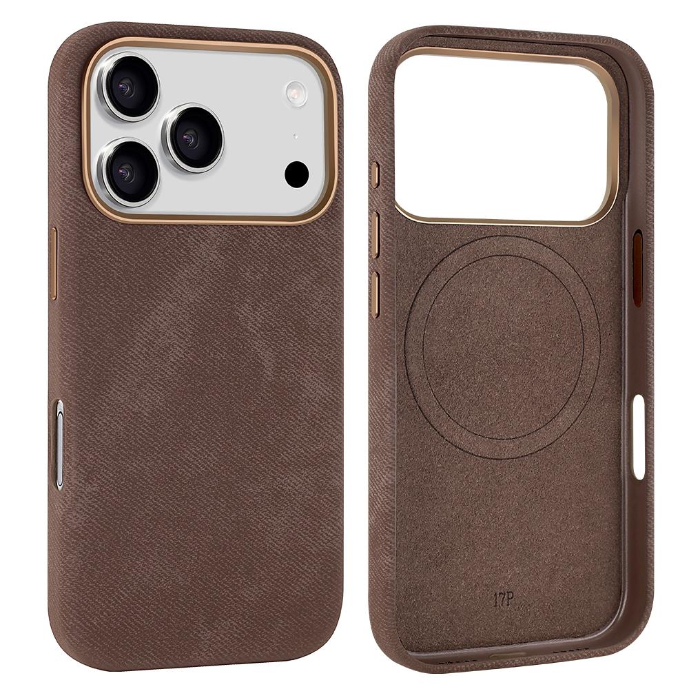 Magsafe Original For iPhone 17Pro Max Magnetic Cowboy Texture Leather Wireless Charging Phone Techwoven Case for iPhone 17Air 16 14 13 Pro Max 15 Plus