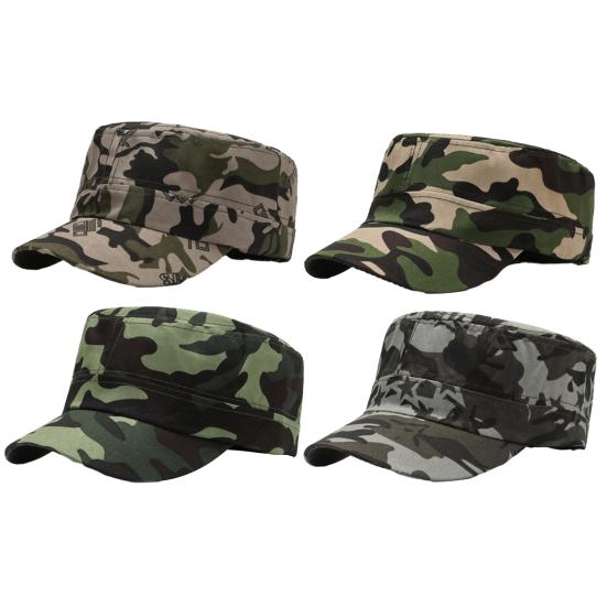 Camouflage Baseball Cap Unisex Lett Anti-UV Solbeskyttelse Bærbar Sommer Flat Hat Utendørs Trening Vandring Sport Cap Voksen Soldat Hat