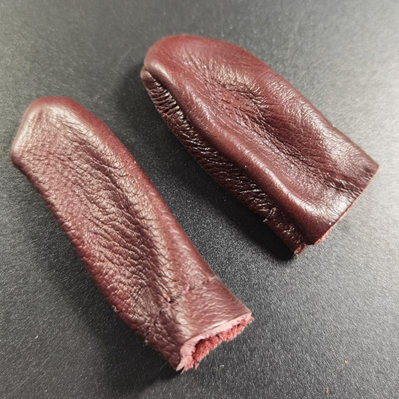 2 szt. Bezpieczne skórzane filcowanie igłą na palec kciukowy i wskazujący, ochrona naparstka, osłona, narzędzie do rękodzieła, haftu