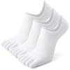 3 Paia Calzini da Uomo a Cinque Dita Colore Unito Elastico Resistenti Traspiranti Rete Calzini alla Caviglia Casual Sportivi Calzini Invisibili per Dita Estate