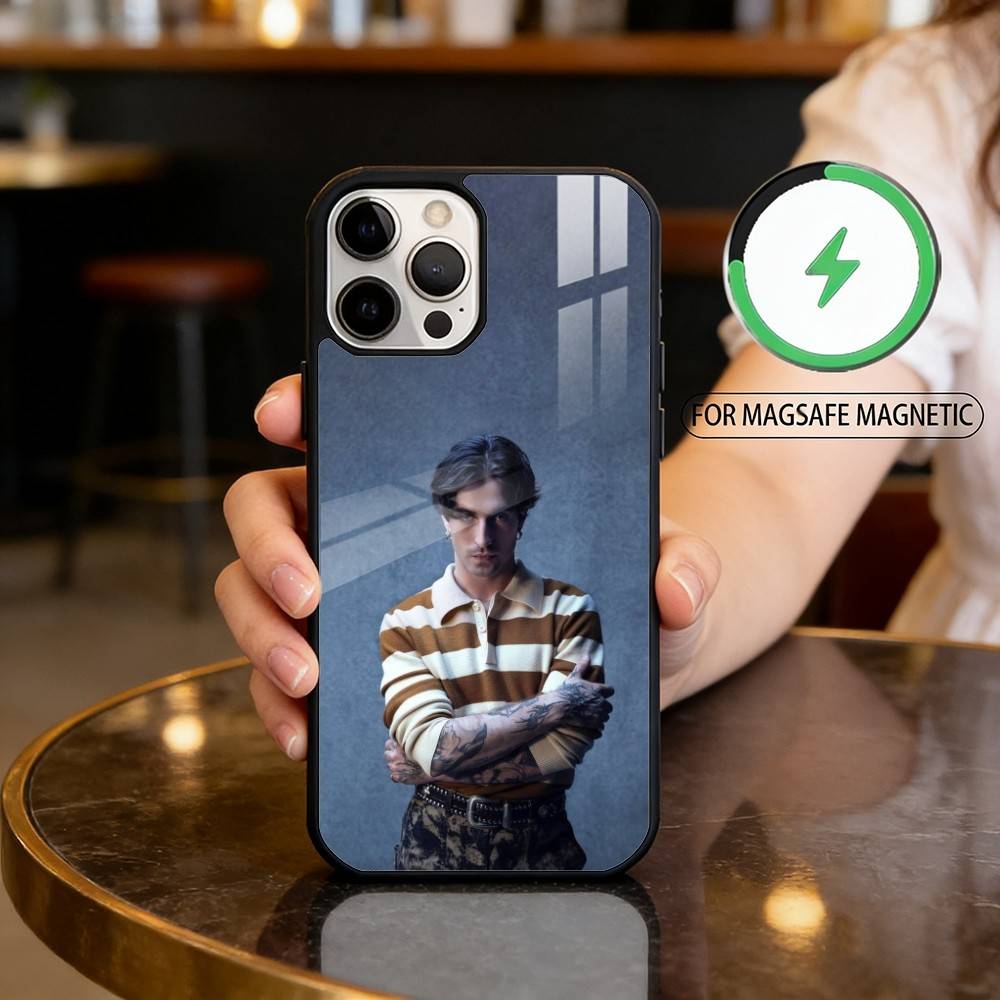 Damiano-NO Singer D-David Magnetic For Magsafe Wireless Charging Phone Case For iPhone17,16,15,14,13,12,11 Plus,Pro Max iPhone12PRO