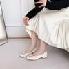 608-3 Classic Square Buckle Small Square Head Shallow Mouth Flat Shoes Autumn and Winter New Rhinestone Low Heel Commuting Single Shoes Women's Shoes
