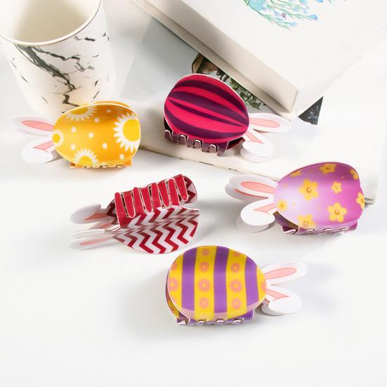 Yousheng Hair Claw Easter Bunny Design Back Head Hair Clip Anti-slip Teeth Strong Grip Shark Hair Clip Lightweight Versatile Hair Accessory