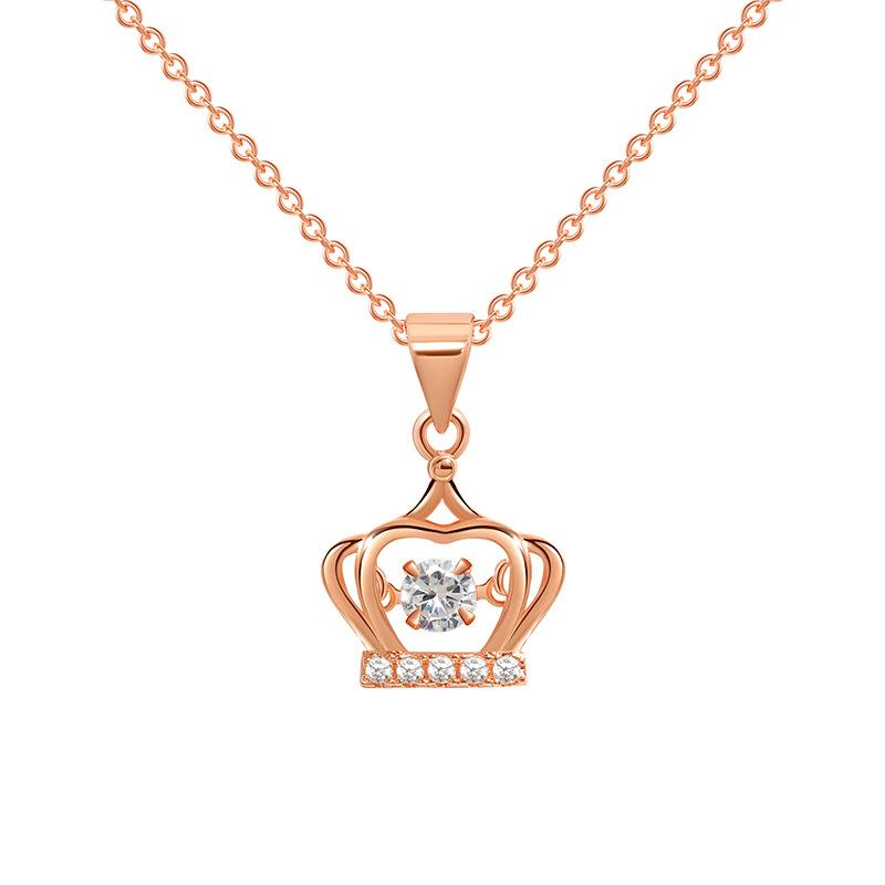 Tanzender Anhänger Schlüsselbeinkette, Japanische und koreanische Version von einfachem Design, schlagendes Herz Krone smarte Halskette