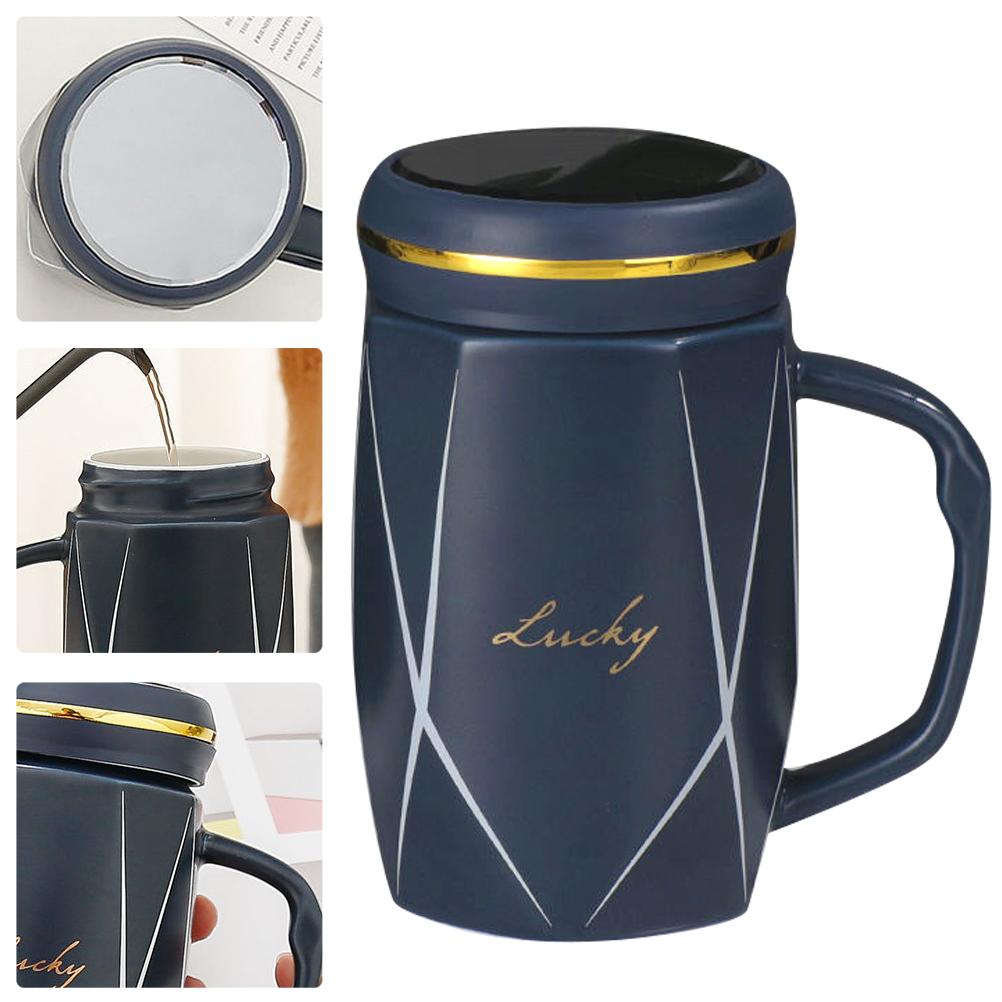 

Ceramic Drinks Mug Lidded Coffee Cup Exquisite Unique Design for Hot Cold Beverages Home Office Ceramic Water Cup other