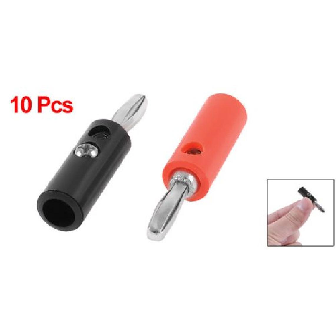 uxcell a13051400ux0579 Plastic Shell Audio Speaker Cable Banana Connector Black Red (Pack of 10)