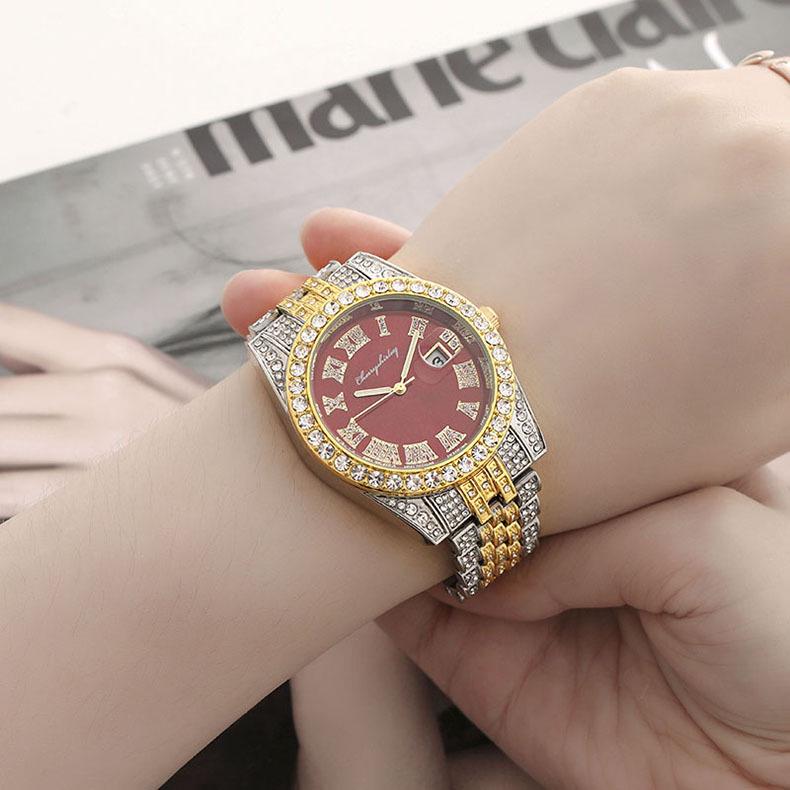 Roman Numeral Diamond Women's Quartz Watch - Fashionable New Design