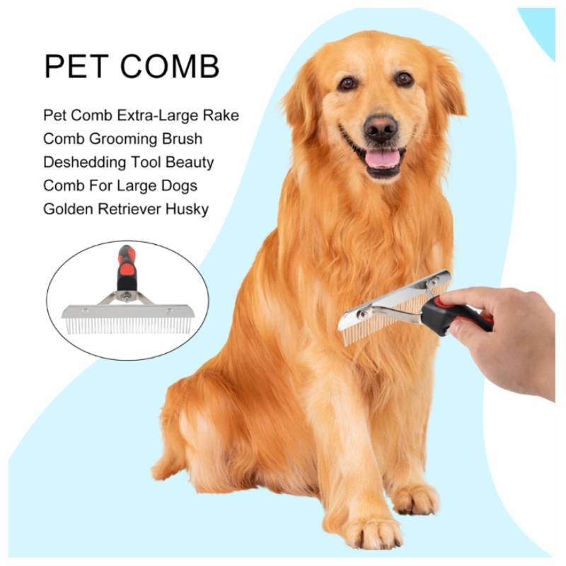 Dog Grooming Comb For Large Dogs With Detangling And Hair Removal Features