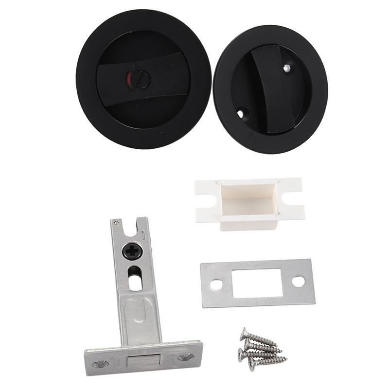 -FQYL Invisible Door Lock Round Flat Open Door Lock Square Bedroom Door Lock Home Door Bathroom Universal