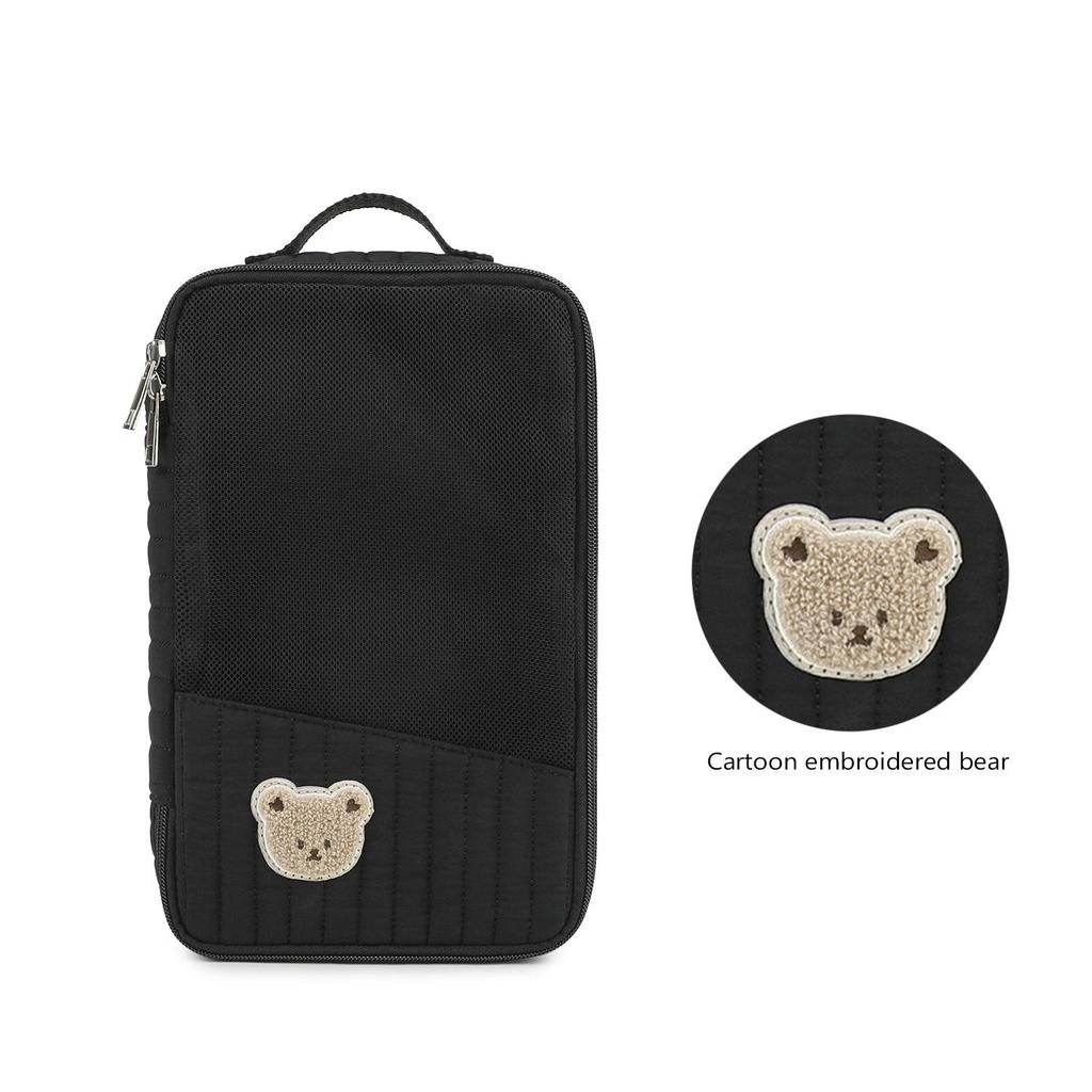 Portable Cartoon Bear Hanging & Carrying Storage Bag: Travel Toiletry & Baby Supplies Organizer