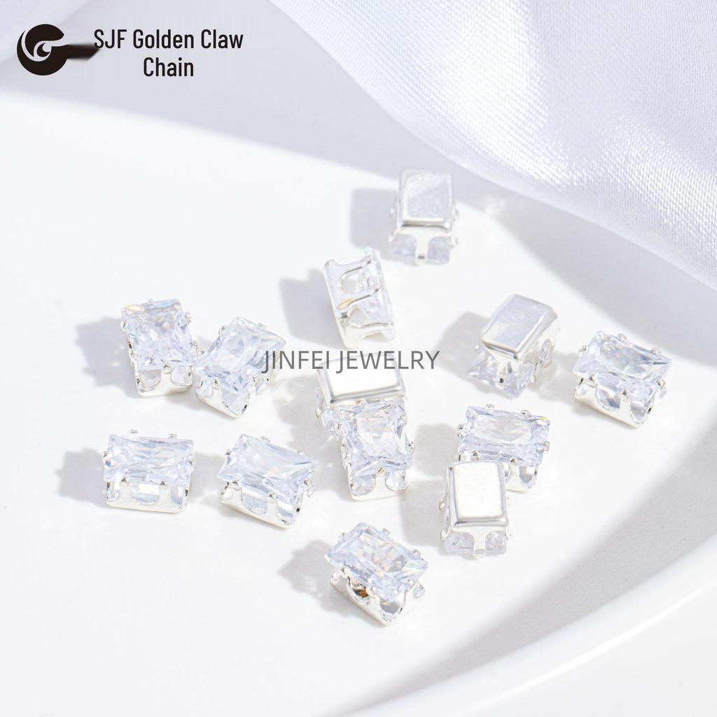 50-teiliges DIY-Schmuck-Set: Bunte rechteckige und quadratische Edelsteinbohrer