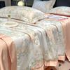 Washed Tencel Ice Silk Summer Quilt Set: Machine-Washable, Cooling, Ultra-Thin, Single/Double Quilt.