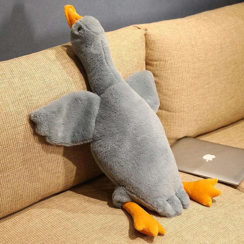 50-190cm Kawaii Nagy Lúd Plüss Állat Kacsa Rózsaszín Hatalmas Lúd Plüss Játékok Alvópárna Nagy Puha Baba Ajándékok Gyerekeknek 90cm