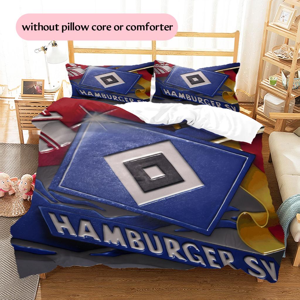 Hamburg Football Team Pattern Bedding Home Decoration Birthday Gift (1 * duvet cover + 2 * pillowcase, without core)