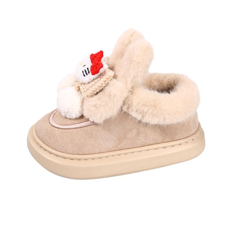 Cute Cartoon Women's Snow Boots 2025 New Autumn and Winter Thick-soled Heightened Velvet Thickened Velcro Cotton Shoes