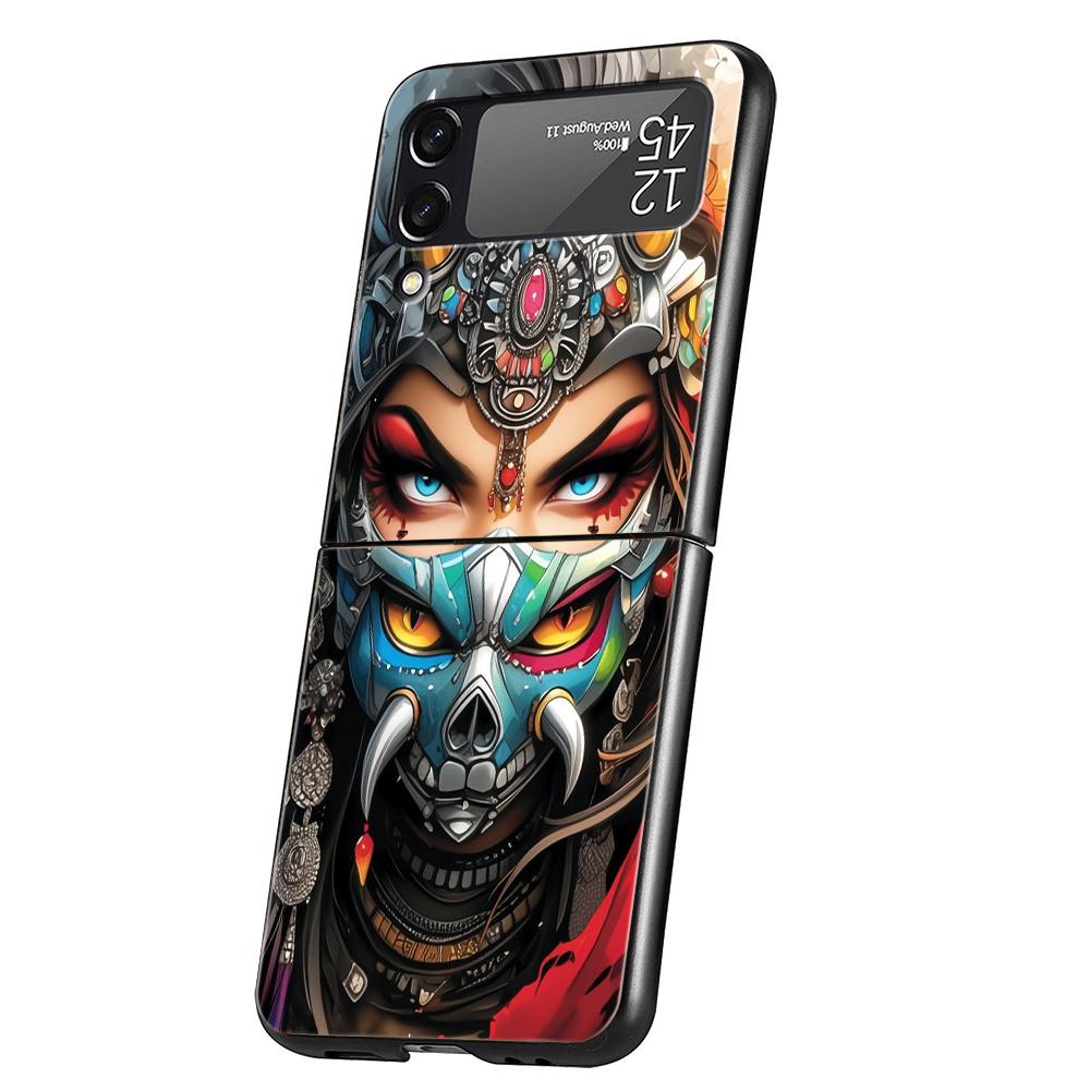 Hard PC Phone Case For Samsung Galaxy Z Flip 7 6 5 4 Black Cover For Galaxy Z Flip 3 Foldable Shockproof Capas Hot Girls Fundas