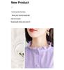 Spring 2025 Ruffled Stand Collar Jacquard Women's Long Sleeve Top