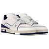 Louis Vuitton Trainer Low Top Stylish Skateboarding Shoes Unisex White Blue 1ABFA9
