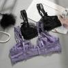 Women's Push Up Bra Sexy Ultra-thin Lace Bras Hollow Out Transparent Gathered Underwear Ladies Bow Underwire