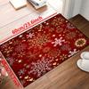 1pc Christmas Snowflake Area Mat - Red with Golden & White Snowflakes, Non-Slip Machine Washable Mat for Living Room, Bedroom,