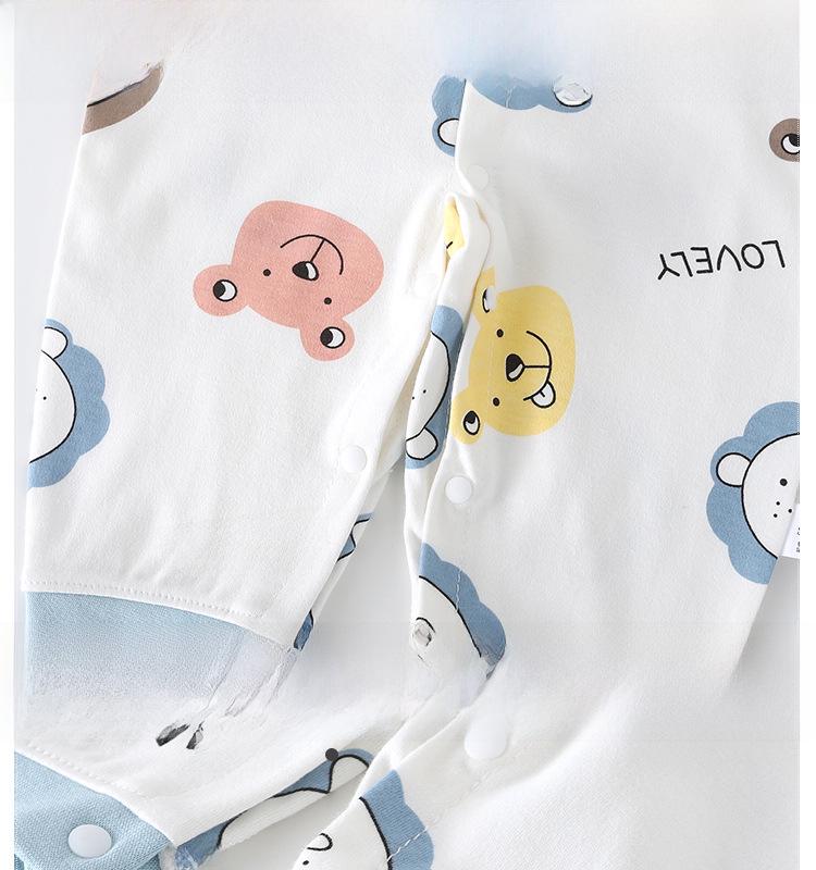 Combed Cotton Long-Sleeved Baby Romper for Newborns - Spring & Autumn