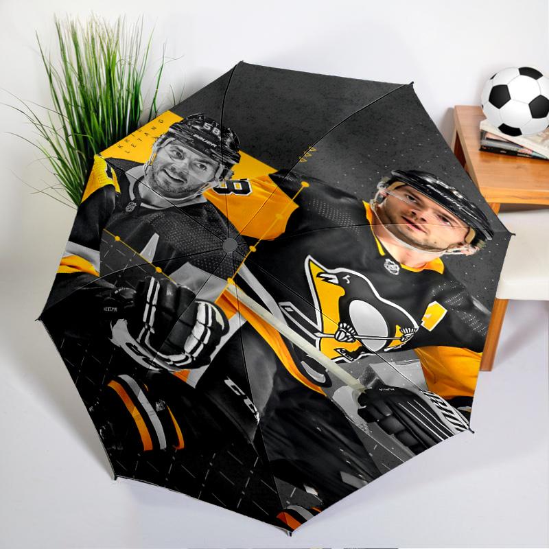 Pittsburgh Hockey Player Crosby Umbrella 8-Frame for Travel, Camping, Casual Lightweight Portable Umbrella, Essential for Every Family Holidays Gift