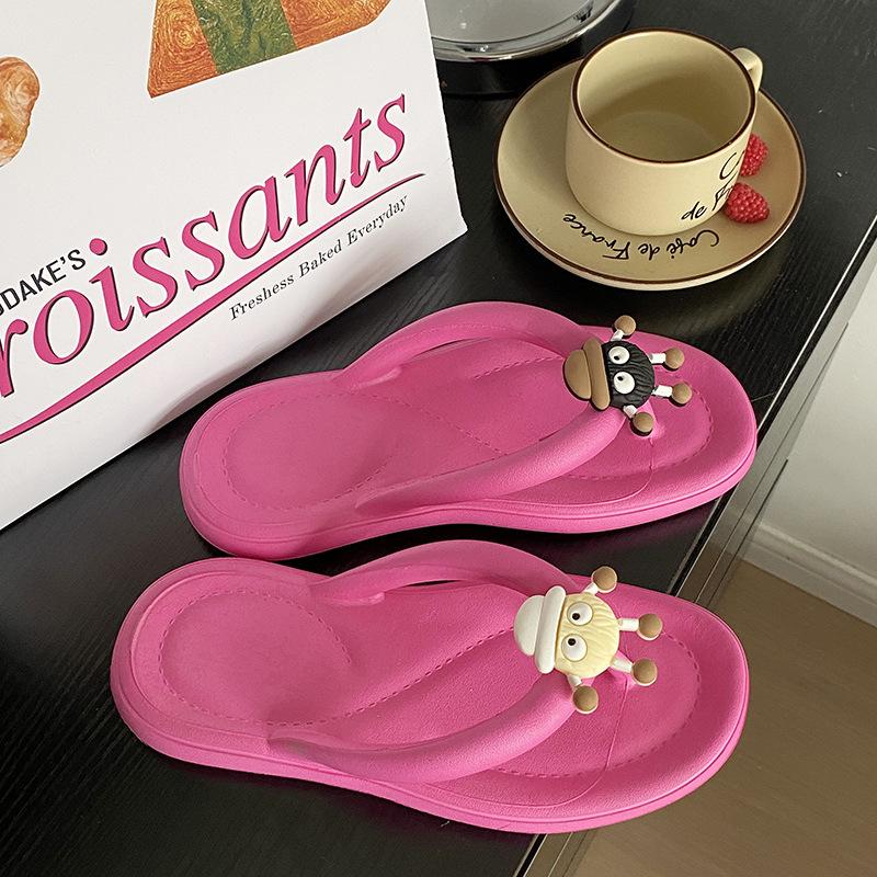 

Новые женские шлепанцы на платформе, модные повседневные сандалии с завышенной талией, пляжные тапочки для пар, женская обувь 40-41 [one size smaller]