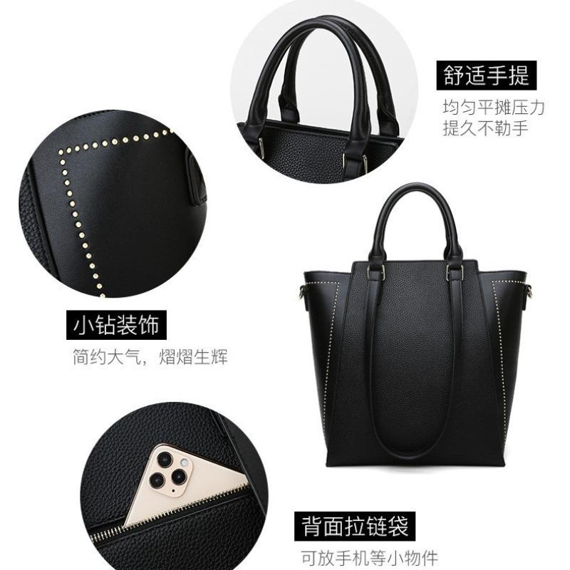 Handbag Textured Large Capacity Tote Bag New Simple Women's Handbag Premium Commuter Bucket Bag