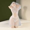 New Women's Sexy Lace Halter Roleplay Bride Dress Lady Honey Moon Cosplay Wedding Lingerie Dress Sweet Girl Dating Babydoll