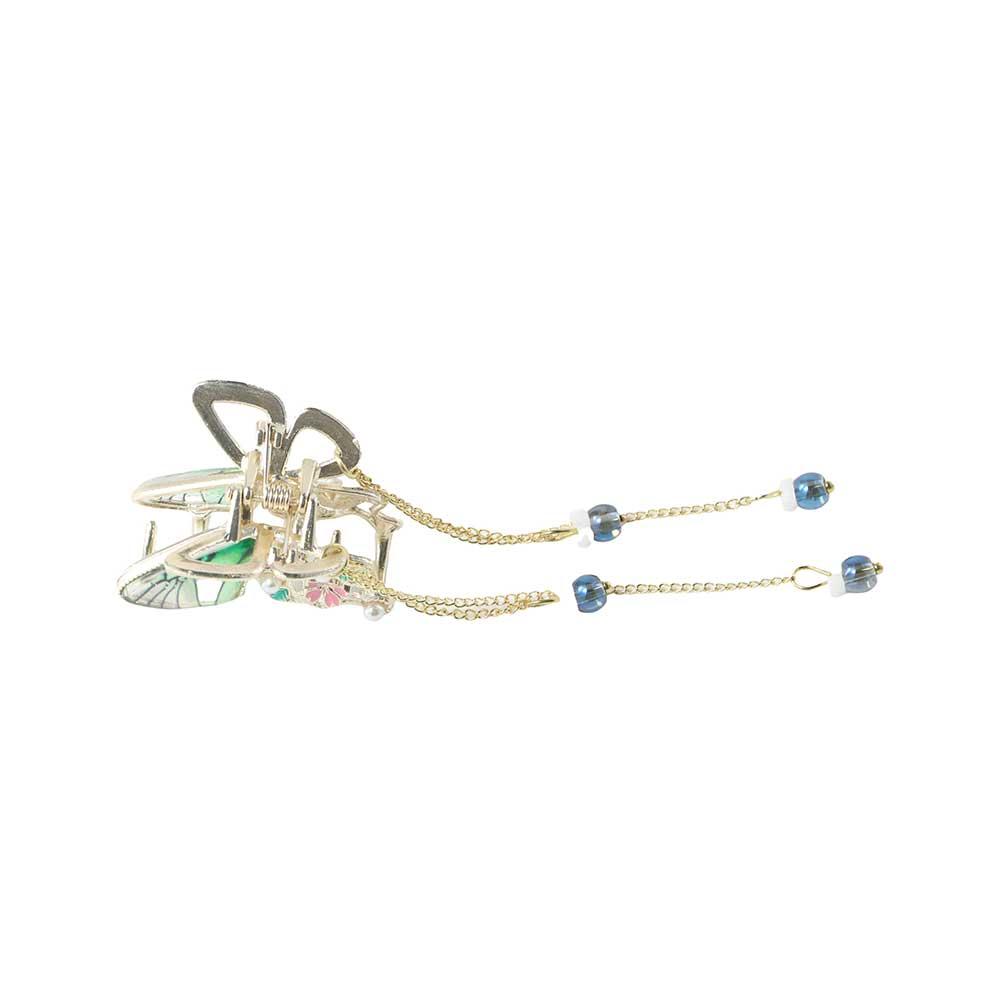 

Metal Shark Clip Female Hair Accessories Korean Style Headwear Butterfly Hair Clip Tassel Hair Claw розовый