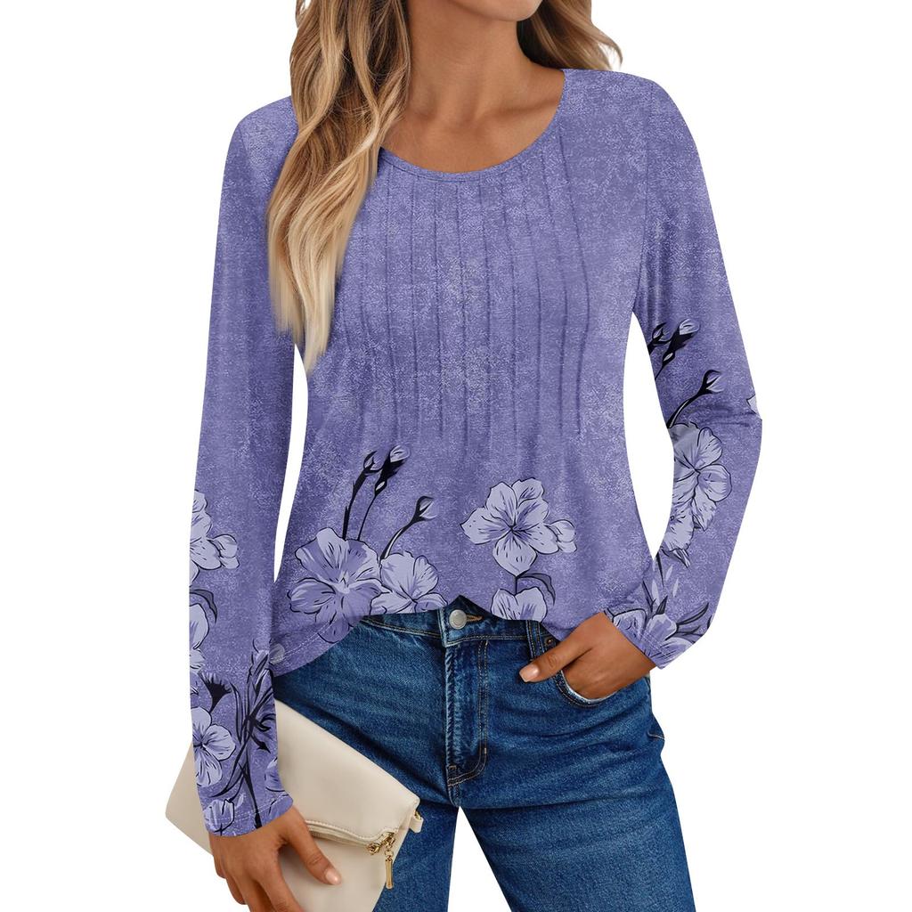 Damen Langarmshirts Grafik-T-Shirts Lässige Basic-Tops Pullover