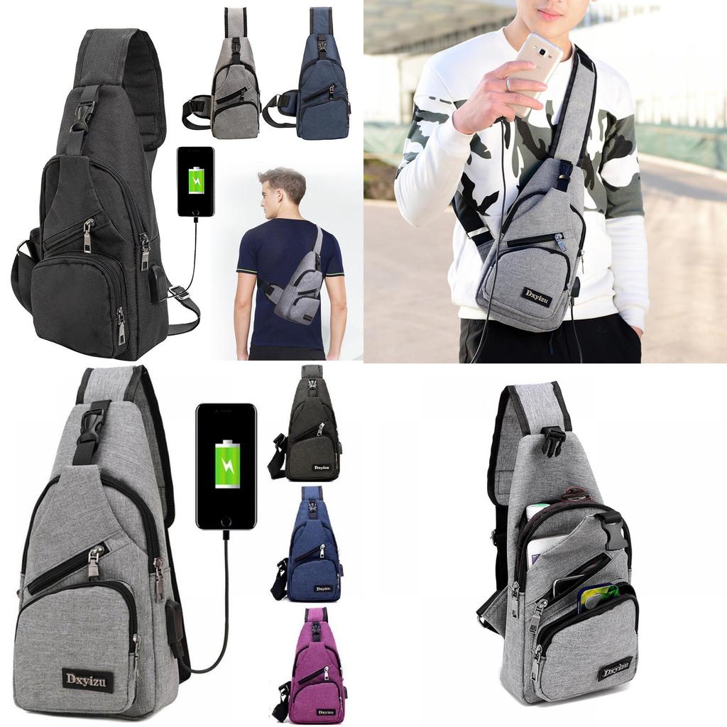 Versatile New Oxford Men Women Chest Pack With Durable Oxford Cloth And Usb Charging