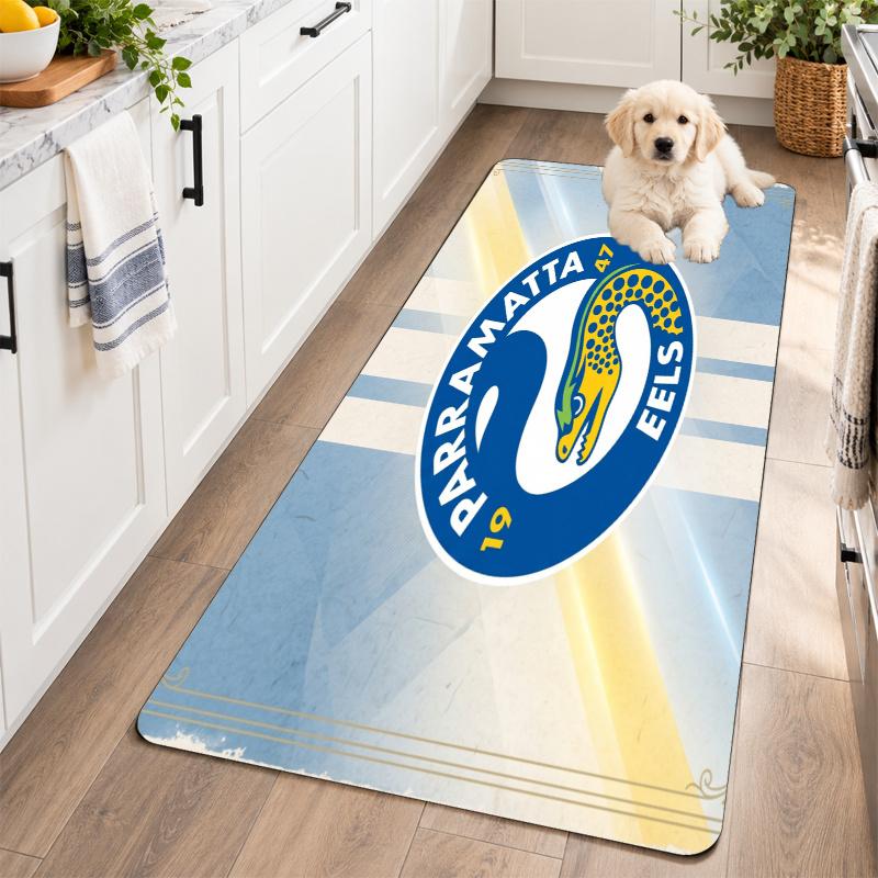 Flannel Kitchen Mat Parramatta Eels Soft Area Rug Non Slip Floor Carpet Home Decoration