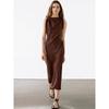 MD Women Clothes French Style High-Grade Minimalist Style Linen Long Dress Neckline Design Sleeveless Dress 06640587717
