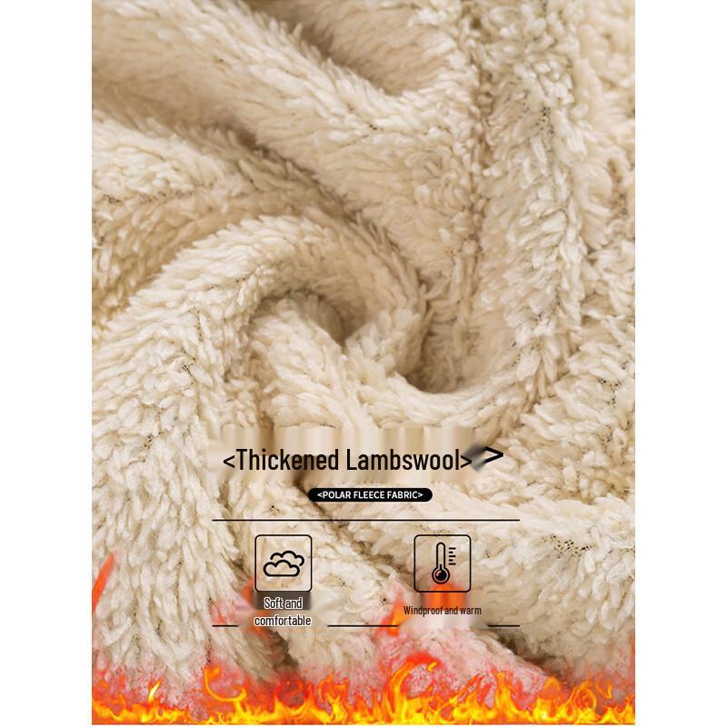 MianZhi Herren Thermische Freizeit-Hose mit Lammwolle gefüttert
