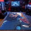 Anime Wolf Boy Area Rug, Blue Beast Theme Non-slip Floor Mat,Decorative Carpet for Gaming Room Bedroom, Washable Home Decor Gift