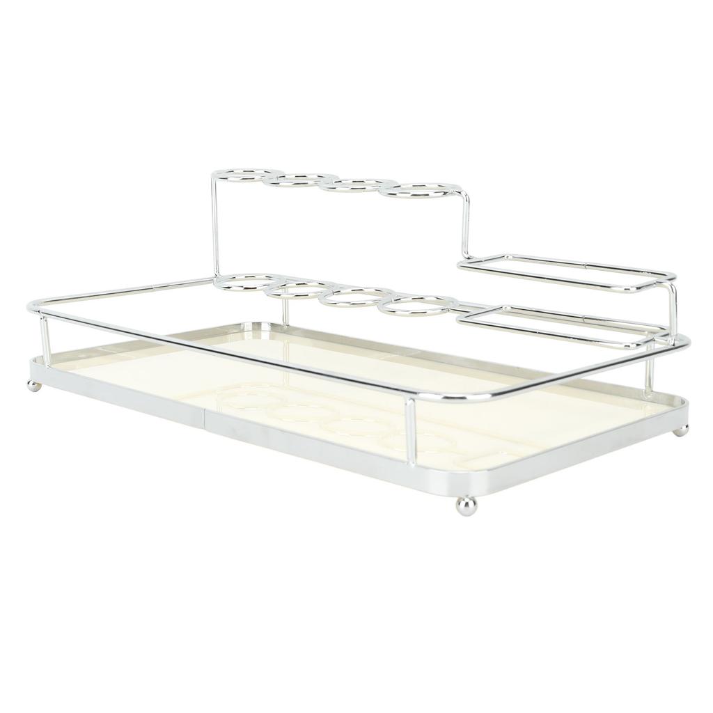 Iron Mouthwash Holder Iron and Acrylic Silver and White Effective Storage Toothbrush Holder for Toothbrush Toothpaste