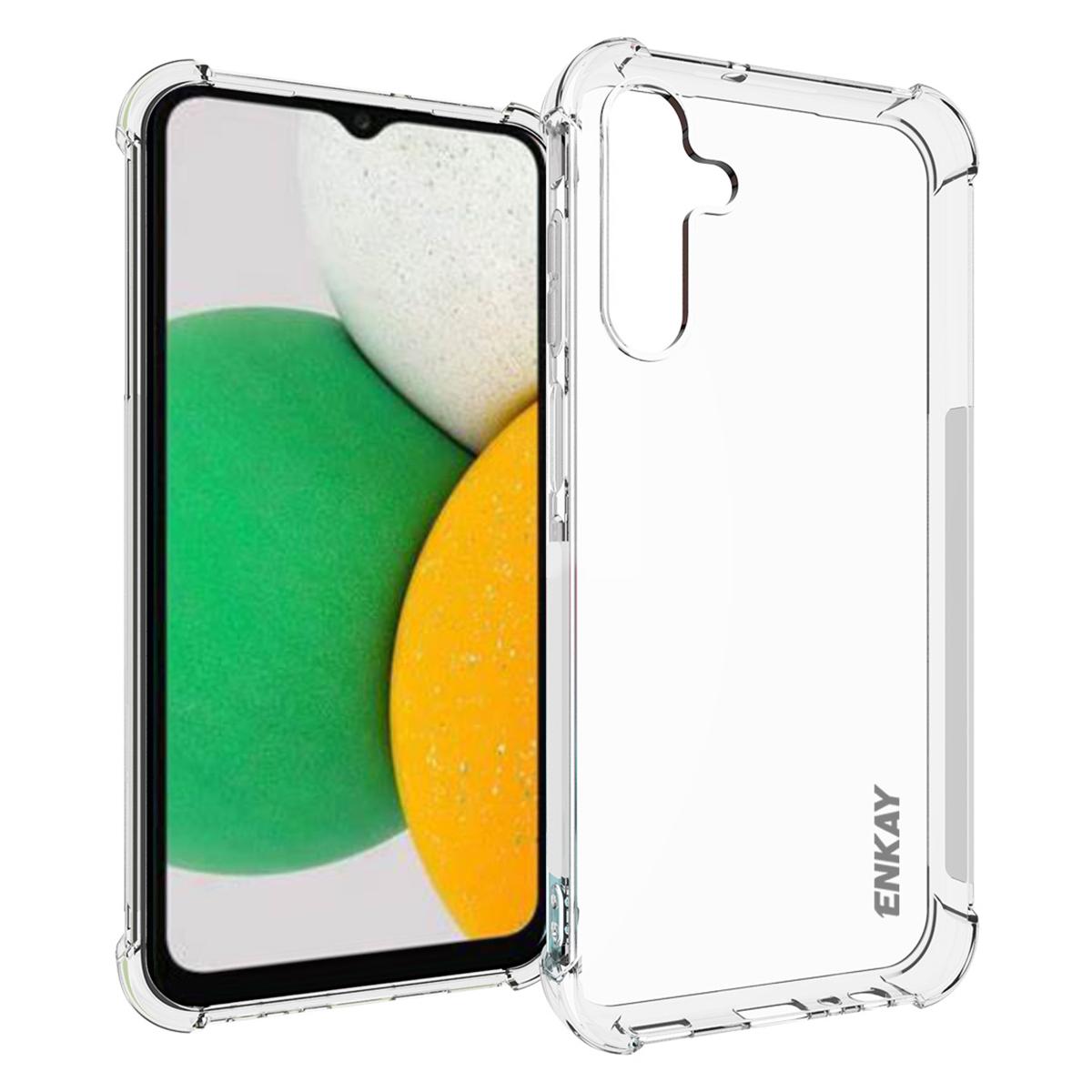 

ENKAY HAT PRINCE For Samsung Galaxy A15 5G TPU Phone Case Clear Anti-slip Strip Edge Phone Cover Shell A