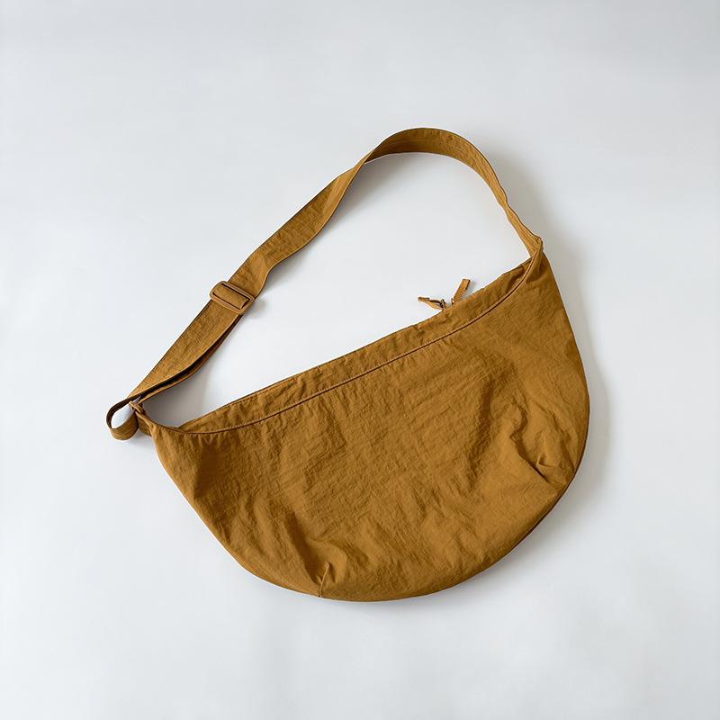 

Men s and Women s Casual Hobos Crossbody Bags Large Capacity Female Nyl Shoulder Bag Lightweight Zipper Pocket Purse Handbags темно-жовтий колір