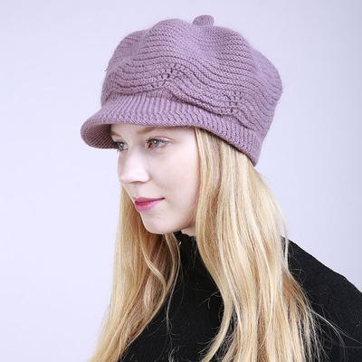 Gestrickte Schirmmütze für Damen im Herbst und Winter, neuer Stil, plus Samt und verdickte, kältefeste Baskenmütze, warme und modische Woll-Schirmmütze