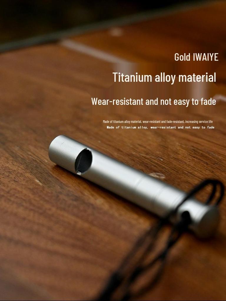 Titanium Alloy High-Frequency Survival Whistle for Mountaineering, Emergency Training, and Camping