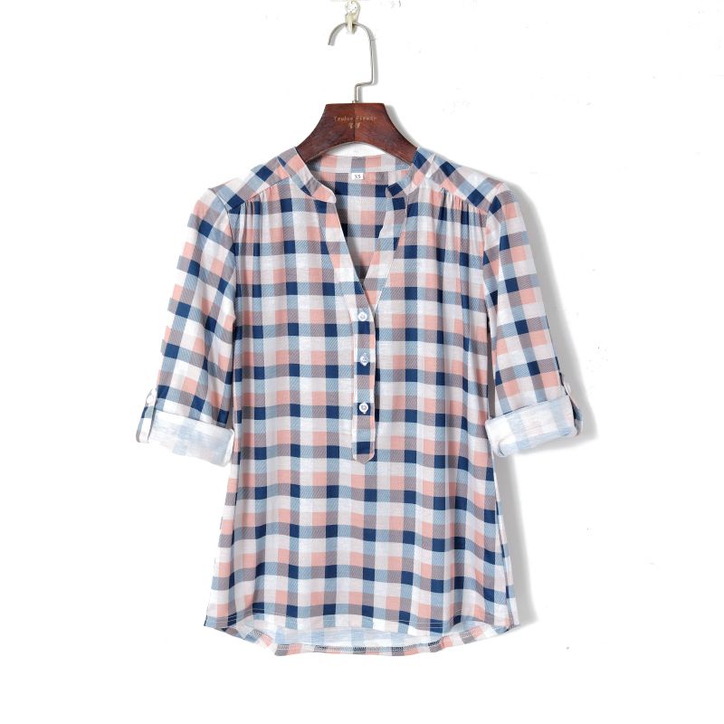 

Пуловер-рубашка с рукавами полукардиган на пуговицах, приталенного кроя Blue powder lattice M