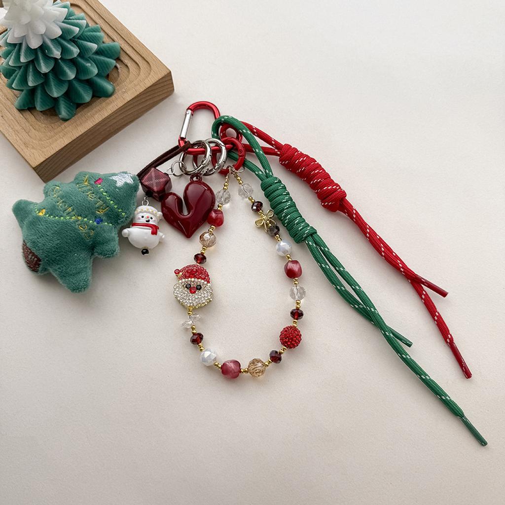 Weihnachten Weihnachtsmann Perlen Handy Armband Bunte Acryl Kristallperlen Rot und Grün Weihnachten