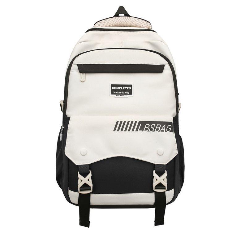 Schoolbag Korean Version Large-capacity Campus Simple Contrasting Color Versatile Schoolbag College Student Junior High School Student Backpack