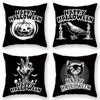Halloween Pillow Cover Cartoon Skull New Short Velvet Cushion Cover Sofa Cushion