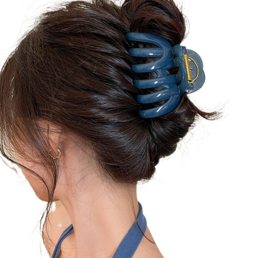 Updo French Style Pumpkin Hair Claw Large Cute Hair Grab Temperament 9cm/3.54inch Shark Clip Female