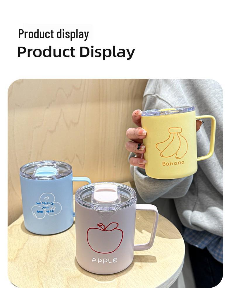 2025 Edelstahlbecher mit Deckel – Stilvolle Unisex Kaffee-/Teetasse für Zuhause oder Büro